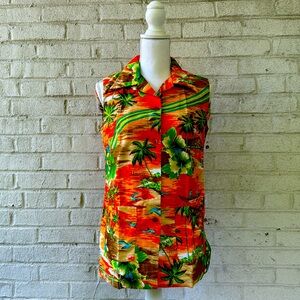 🏝️Vintage Hawaiian Palmtree Sleeveless Shirt🏝️